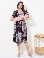 Load image into Gallery viewer, Women Sceneic Tree Print Maternity Dress with Feeding
