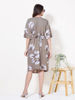 Load image into Gallery viewer, Women Tropical Leaf Print Maternity Dress with Feeding
