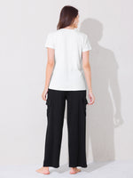 Load image into Gallery viewer, Women&#39;s Graphic Print T-shirt with Black Cargo Pants
