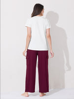 Load image into Gallery viewer, Women&#39;s Graphic Print T-shirt with Maroon Cargo Pants
