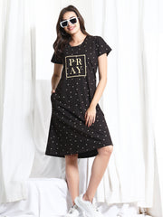 Arela Printed Women Hosiery Nightdress