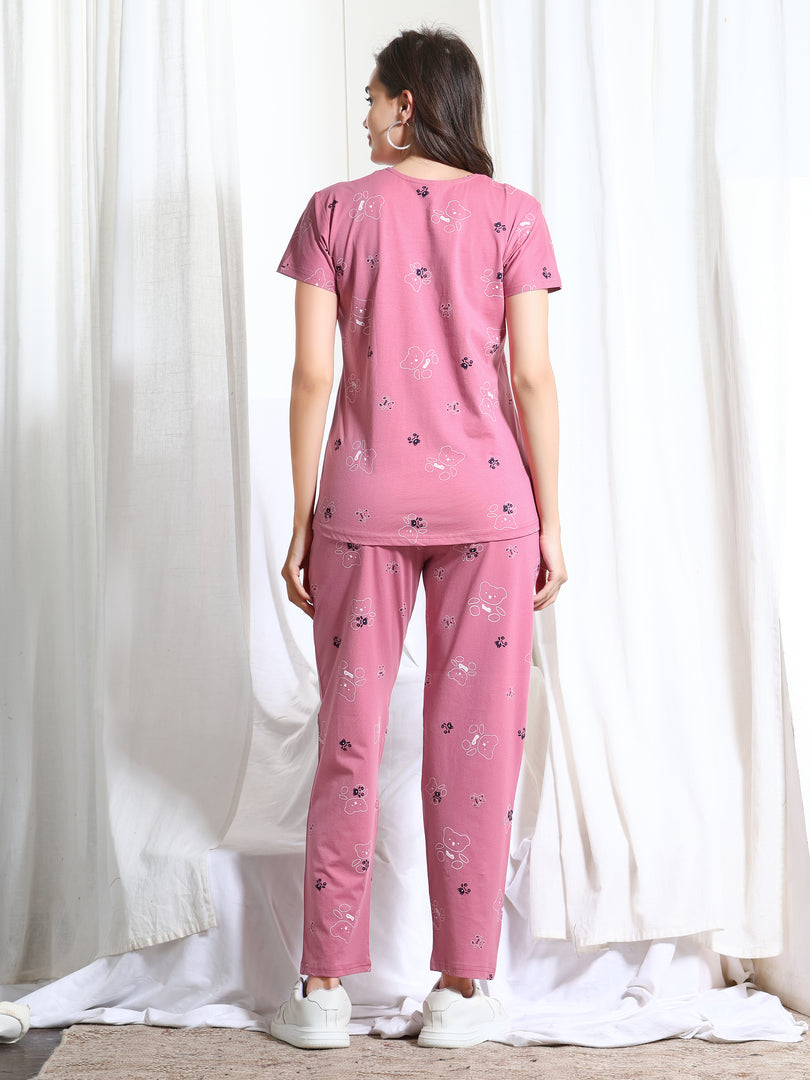 Women Printed Hosiery night suits