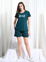 Load image into Gallery viewer, WOMEN SHIRT SHORT PANT Green Hosiery NIGHT SUIT
