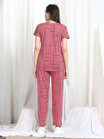 Load image into Gallery viewer, Women Printed Pink Hosiery night suits
