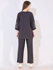 Women Solid Embroidered Stylish Co-ord Set