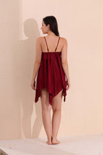Load image into Gallery viewer, Arela Women Satin Baby Doll with Robe Maroon