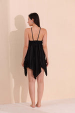 Load image into Gallery viewer, Arela Women Satin Baby Doll with Robe Black