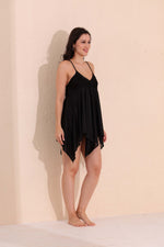 Load image into Gallery viewer, Arela Women Satin Baby Doll with Robe Black