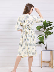 Arela Cream Floral Maternity Nightdress