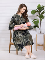 Load image into Gallery viewer, Arela Multi Color Printed Maternity Nightdress
