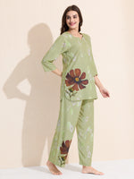Load image into Gallery viewer, Arela Womens Green Floral Co-ord Set
