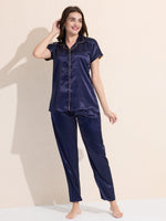 Load image into Gallery viewer, Women&#39;s Satin Shirt Collar Lounge Set

