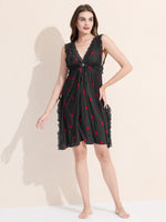 Load image into Gallery viewer, Women&#39;s Haart Print Baby Doll with Lace Details
