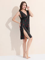 Load image into Gallery viewer, Women&#39;s Haart Print Baby Doll with Lace Details
