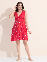 Load image into Gallery viewer, Women&#39;s Haart Print Baby Doll with Lace Details
