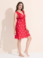 Load image into Gallery viewer, Women&#39;s Haart Print Baby Doll with Lace Details
