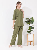 Load image into Gallery viewer, Women's Olive green Sofiya Linen Co-ord set