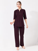 Load image into Gallery viewer, Women's Burgundy Sofiya Linen Co-ord set