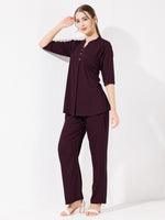 Load image into Gallery viewer, Women's Burgundy Sofiya Linen Co-ord set