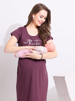 Load image into Gallery viewer, Arela Purple Maternity Nightdress
