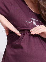 Load image into Gallery viewer, Arela Purple Maternity Nightdress
