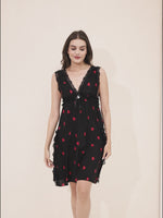 Load and play video in Gallery viewer, Women&#39;s Haart Print Baby Doll with Lace Details

